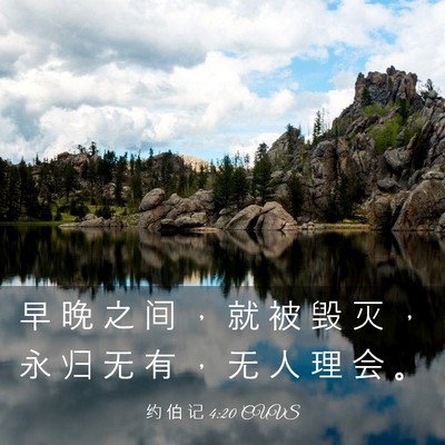 Picture 03 - 约 伯 记 4:20 CUVS - 早 晚 之 间 ， 就 被 毁 灭 ， 永 归 - Bible Verse Picture