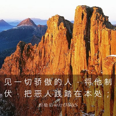 Picture 03 - 约 伯 记 40:12 CUVS - 见 一 切 骄 傲 的 人 ， 将 他 制 伏 - Bible Verse Picture