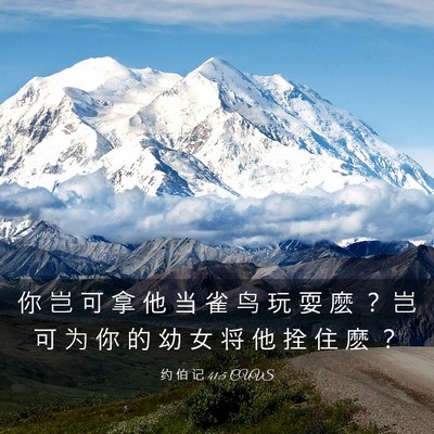 Picture 03 - 约 伯 记 41:5 CUVS - 你 岂 可 拿 他 当 雀 鸟 玩 耍 麽 ？ - Bible Verse Picture