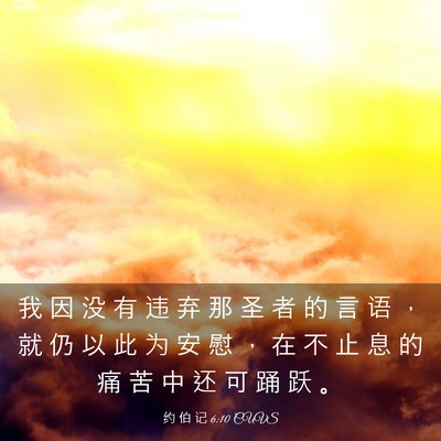 Picture 03 - 约 伯 记 6:10 CUVS - 我 因 没 有 违 弃 那 圣 者 的 言 语 - Bible Verse Picture