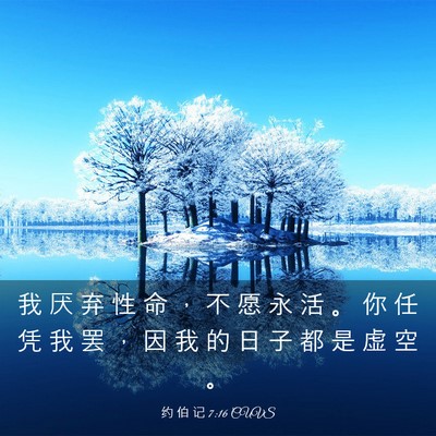 Picture 03 - 约 伯 记 7:16 CUVS - 我 厌 弃 性 命 ， 不 愿 永 活 。 你 - Bible Verse Picture