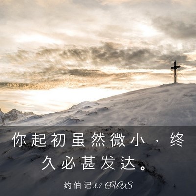 Picture 03 - 约 伯 记 8:7 CUVS - 你 起 初 虽 然 微 小 ， 终 久 必 甚 - Bible Verse Picture