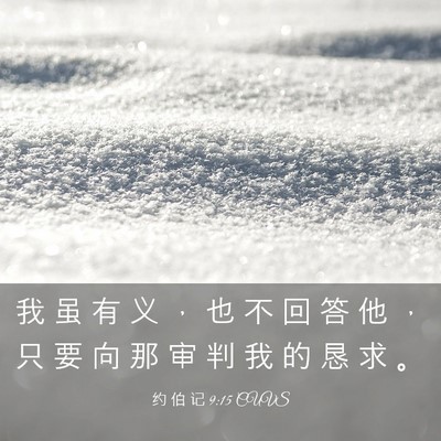 Picture 03 - 约 伯 记 9:15 CUVS - 我 虽 有 义 ， 也 不 回 答 他 ， 只 - Bible Verse Picture