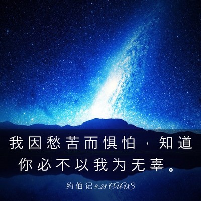 Picture 03 - 约 伯 记 9:28 CUVS - 我 因 愁 苦 而 惧 怕 ， 知 道 你 必 - Bible Verse Picture