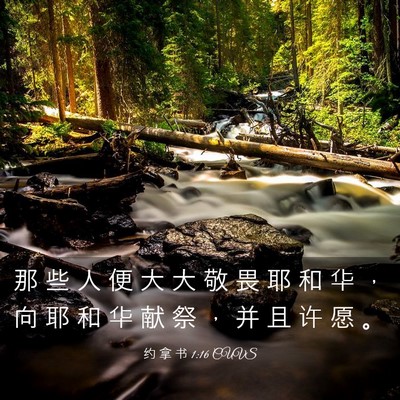 Picture 03 - 约 拿 书 1:16 CUVS - 那 些 人 便 大 大 敬 畏 耶 和 华 ， - Bible Verse Picture