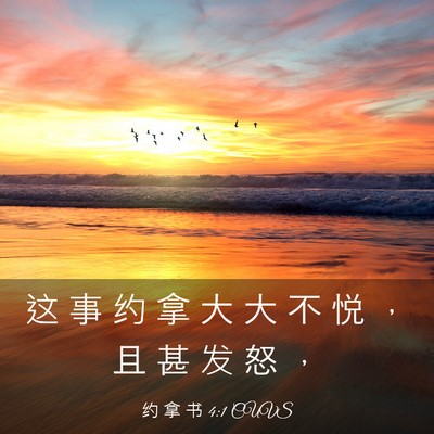 Picture 03 - 约 拿 书 4:1 CUVS - 这 事 约 拿 大 大 不 悦 ， 且 甚 发 - Bible Verse Picture