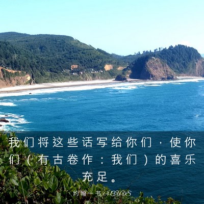 Picture 03 - 约 翰 一 书 1:4 CUVS - 我 们 将 这 些 话 写 给 你 们 ， 使 - Bible Verse Picture
