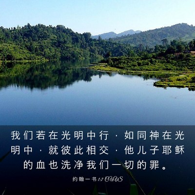 Picture 03 - 约 翰 一 书 1:7 CUVS - 我 们 若 在 光 明 中 行 ， 如 同 神 - Bible Verse Picture