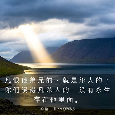 Picture 03 - 约 翰 一 书 3:15 CUVS - 凡 恨 他 弟 兄 的 ， 就 是 杀 人 的 - Bible Verse Picture