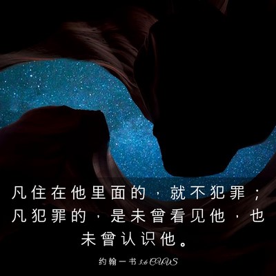 Picture 03 - 约 翰 一 书 3:6 CUVS - 凡 住 在 他 里 面 的 ， 就 不 犯 罪 - Bible Verse Picture
