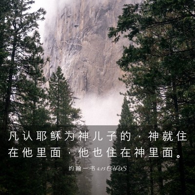 Picture 03 - 约 翰 一 书 4:15 CUVS - 凡 认 耶 稣 为 神 儿 子 的 ， 神 就 - Bible Verse Picture
