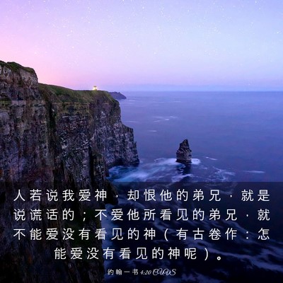 Picture 03 - 约 翰 一 书 4:20 CUVS - 人 若 说 我 爱 神 ， 却 恨 他 的 弟 - Bible Verse Picture