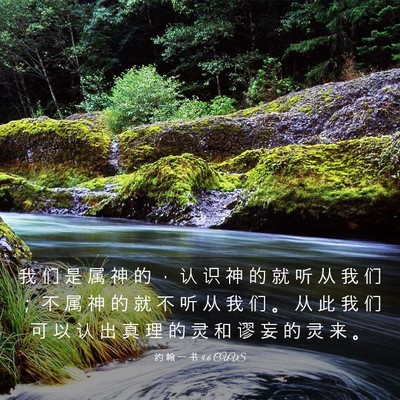 Picture 03 - 约 翰 一 书 4:6 CUVS - 我 们 是 属 神 的 ， 认 识 神 的 就 - Bible Verse Picture