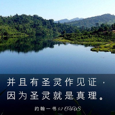 Picture 03 - 约 翰 一 书 5:7 CUVS - 并 且 有 圣 灵 作 见 证 ， 因 为 圣 - Bible Verse Picture