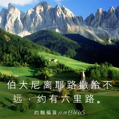 Picture 03 - 约 翰 福 音 11:18 CUVS - 伯 大 尼 离 耶 路 撒 冷 不 远 ， 约 - Bible Verse Picture