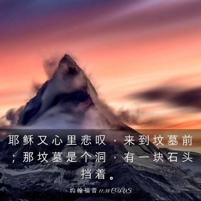 Picture 03 - 约 翰 福 音 11:38 CUVS - 耶 稣 又 心 里 悲 叹 ， 来 到 坟 墓 - Bible Verse Picture