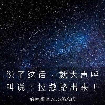 Picture 03 - 约 翰 福 音 11:43 CUVS - 说 了 这 话 ， 就 大 声 呼 叫 说 ： - Bible Verse Picture