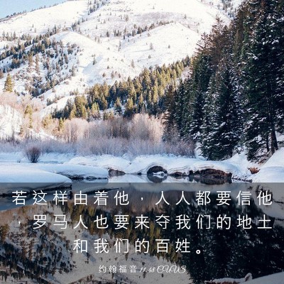 Picture 03 - 约 翰 福 音 11:48 CUVS - 若 这 样 由 着 他 ， 人 人 都 要 信 - Bible Verse Picture