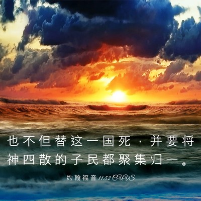Picture 03 - 约 翰 福 音 11:52 CUVS - 也 不 但 替 这 一 国 死 ， 并 要 将 - Bible Verse Picture