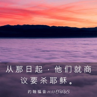Picture 03 - 约 翰 福 音 11:53 CUVS - 从 那 日 起 ， 他 们 就 商 议 要 杀 - Bible Verse Picture