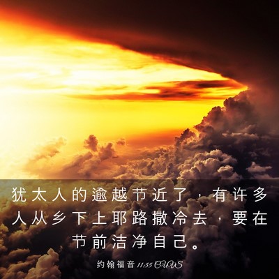 Picture 03 - 约 翰 福 音 11:55 CUVS - 犹 太 人 的 逾 越 节 近 了 ， 有 许 - Bible Verse Picture