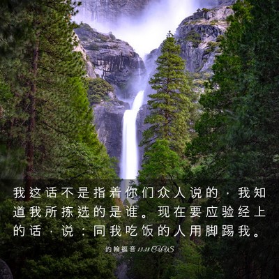 Picture 03 - 约 翰 福 音 13:18 CUVS - 我 这 话 不 是 指 着 你 们 众 人 说 - Bible Verse Picture