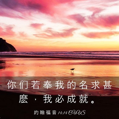 Picture 03 - 约 翰 福 音 14:14 CUVS - 你 们 若 奉 我 的 名 求 甚 麽 ， 我 - Bible Verse Picture