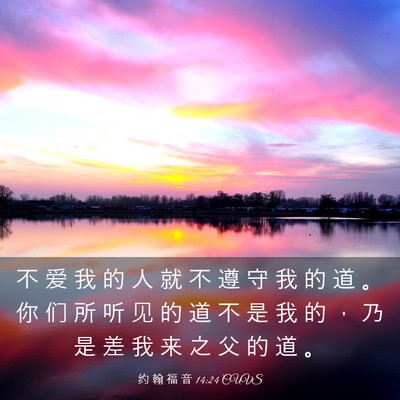 Picture 03 - 约 翰 福 音 14:24 CUVS - 不 爱 我 的 人 就 不 遵 守 我 的 道 - Bible Verse Picture