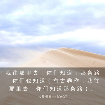Picture 03 - 约 翰 福 音 14:4 CUVS - 我 往 那 里 去 ， 你 们 知 道 ； 那 - Bible Verse Picture