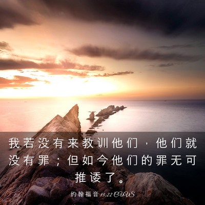 Picture 03 - 约 翰 福 音 15:22 CUVS - 我 若 没 有 来 教 训 他 们 ， 他 们 - Bible Verse Picture