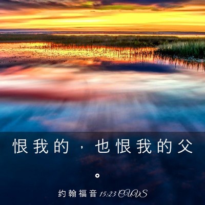 Picture 03 - 约 翰 福 音 15:23 CUVS - 恨 我 的 ， 也 恨 我 的 父 - Bible Verse Picture