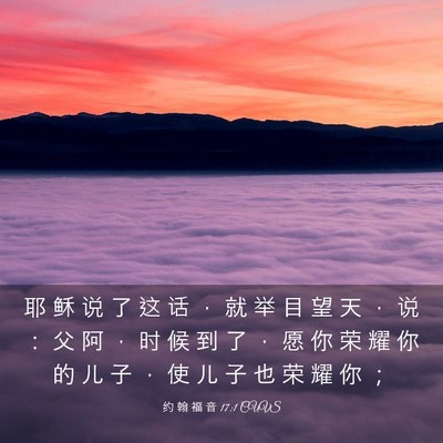 Picture 03 - 约 翰 福 音 17:1 CUVS - 耶 稣 说 了 这 话 ， 就 举 目 望 天 - Bible Verse Picture