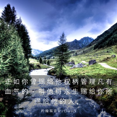 Picture 03 - 约 翰 福 音 17:2 CUVS - 正 如 你 曾 赐 给 他 权 柄 管 理 凡 - Bible Verse Picture