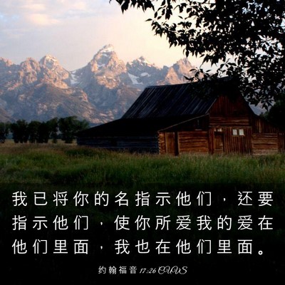 Picture 03 - 约 翰 福 音 17:26 CUVS - 我 已 将 你 的 名 指 示 他 们 ， 还 - Bible Verse Picture