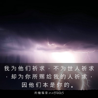Picture 03 - 约 翰 福 音 17:9 CUVS - 我 为 他 们 祈 求 ， 不 为 世 人 祈 - Bible Verse Picture