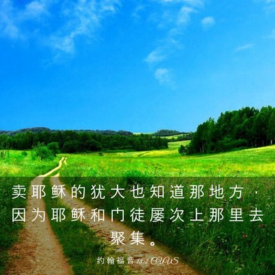 Picture 03 - 约 翰 福 音 18:2 CUVS - 卖 耶 稣 的 犹 大 也 知 道 那 地 方 - Bible Verse Picture