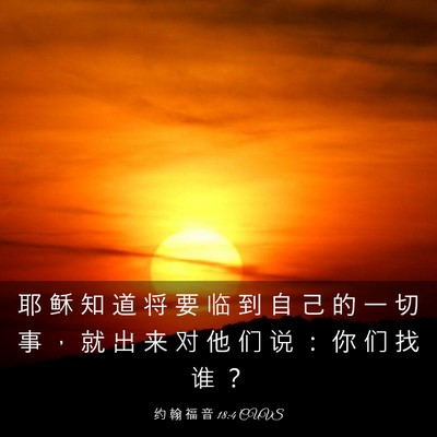 Picture 03 - 约 翰 福 音 18:4 CUVS - 耶 稣 知 道 将 要 临 到 自 己 的 一 - Bible Verse Picture