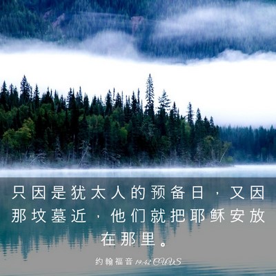 Picture 03 - 约 翰 福 音 19:42 CUVS - 只 因 是 犹 太 人 的 预 备 日 ， 又 - Bible Verse Picture