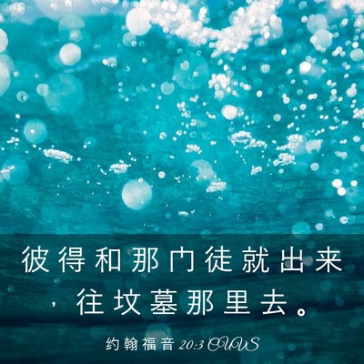 Picture 03 - 约 翰 福 音 20:3 CUVS - 彼 得 和 那 门 徒 就 出 来 ， 往 坟 - Bible Verse Picture