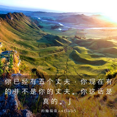 Picture 03 - 约 翰 福 音 4:18 CUVS - 你 已 经 有 五 个 丈 夫 ， 你 现 在 - Bible Verse Picture