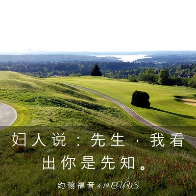 Picture 03 - 约 翰 福 音 4:19 CUVS - 妇 人 说 ： 先 生 ， 我 看 出 你 是 - Bible Verse Picture