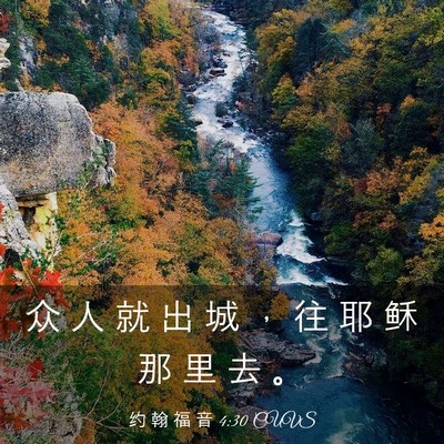 Picture 03 - 约 翰 福 音 4:30 CUVS - 众 人 就 出 城 ， 往 耶 稣 那 里 去 - Bible Verse Picture