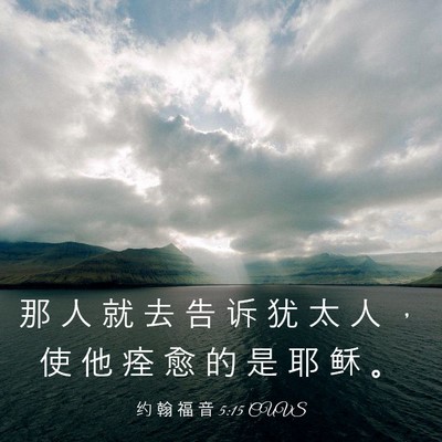Picture 03 - 约 翰 福 音 5:15 CUVS - 那 人 就 去 告 诉 犹 太 人 ， 使 他 - Bible Verse Picture
