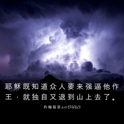 Picture 03 - 约 翰 福 音 6:15 CUVS - 耶 稣 既 知 道 众 人 要 来 强 逼 他 - Bible Verse Picture