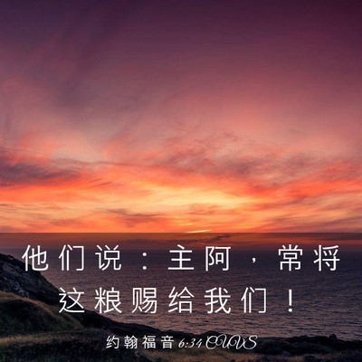 Picture 03 - 约 翰 福 音 6:34 CUVS - 他 们 说 ： 主 阿 ， 常 将 这 粮 赐 - Bible Verse Picture