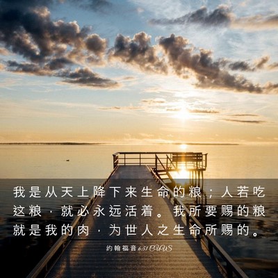 Picture 03 - 约 翰 福 音 6:51 CUVS - 我 是 从 天 上 降 下 来 生 命 的 粮 - Bible Verse Picture