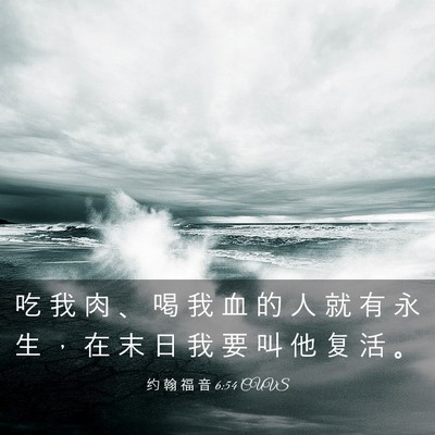 Picture 03 - 约 翰 福 音 6:54 CUVS - 吃 我 肉 、 喝 我 血 的 人 就 有 永 - Bible Verse Picture