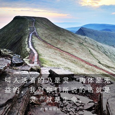 Picture 03 - 约 翰 福 音 6:63 CUVS - 叫 人 活 着 的 乃 是 灵 ， 肉 体 是 - Bible Verse Picture