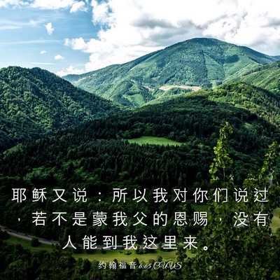 Picture 03 - 约 翰 福 音 6:65 CUVS - 耶 稣 又 说 ： 所 以 我 对 你 们 说 - Bible Verse Picture