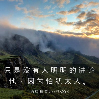 Picture 03 - 约 翰 福 音 7:13 CUVS - 只 是 没 有 人 明 明 的 讲 论 他 ， - Bible Verse Picture
